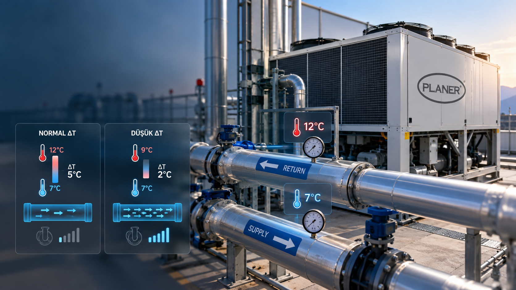 Chiller ΔT Hesabı: Düşük Delta-T Sendromu Nasıl Anlaşılır?