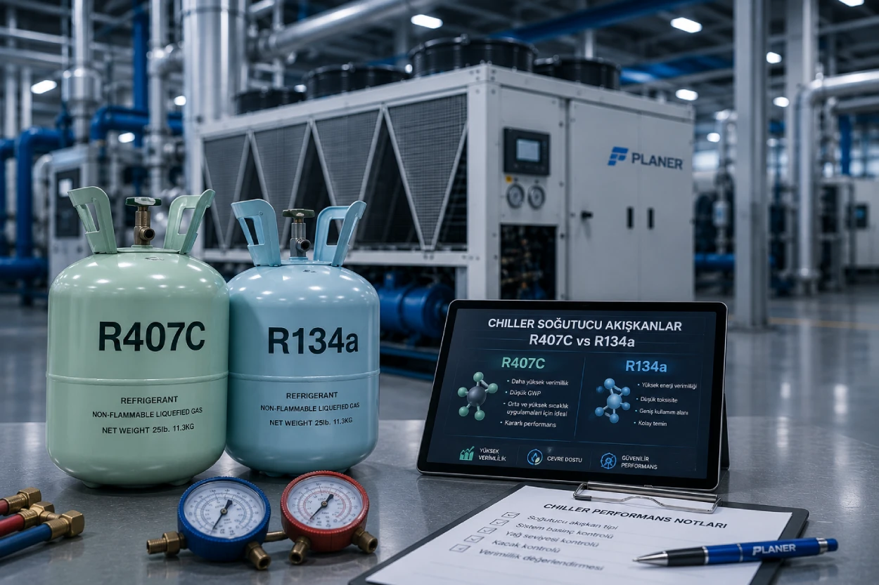 Chiller Soğutucu Akışkan: R407C, R134a ve F-Gaz